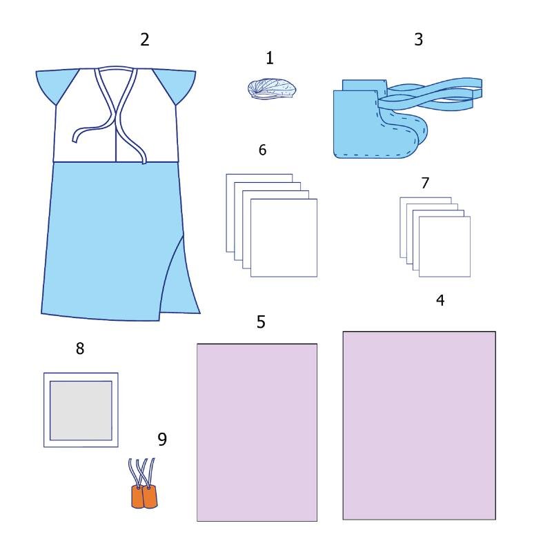 Комплект одягу та покриттів операційних акушерський №3 Taipan-Pharm стерильний